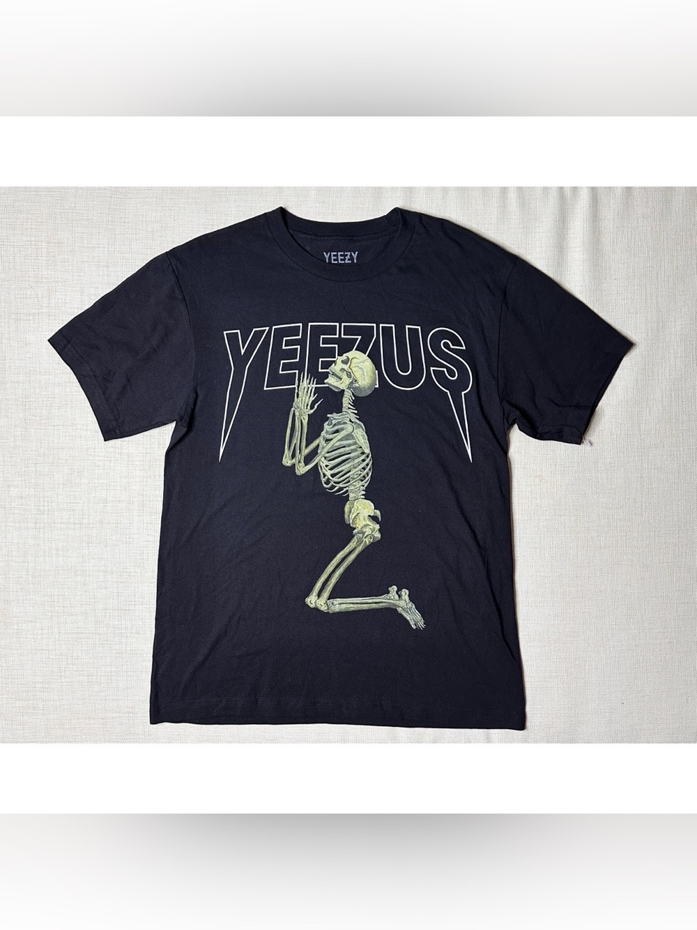 Yeezus Kanye West Praying Skeleton 2013 Tour Graphic Tee Small & Medium